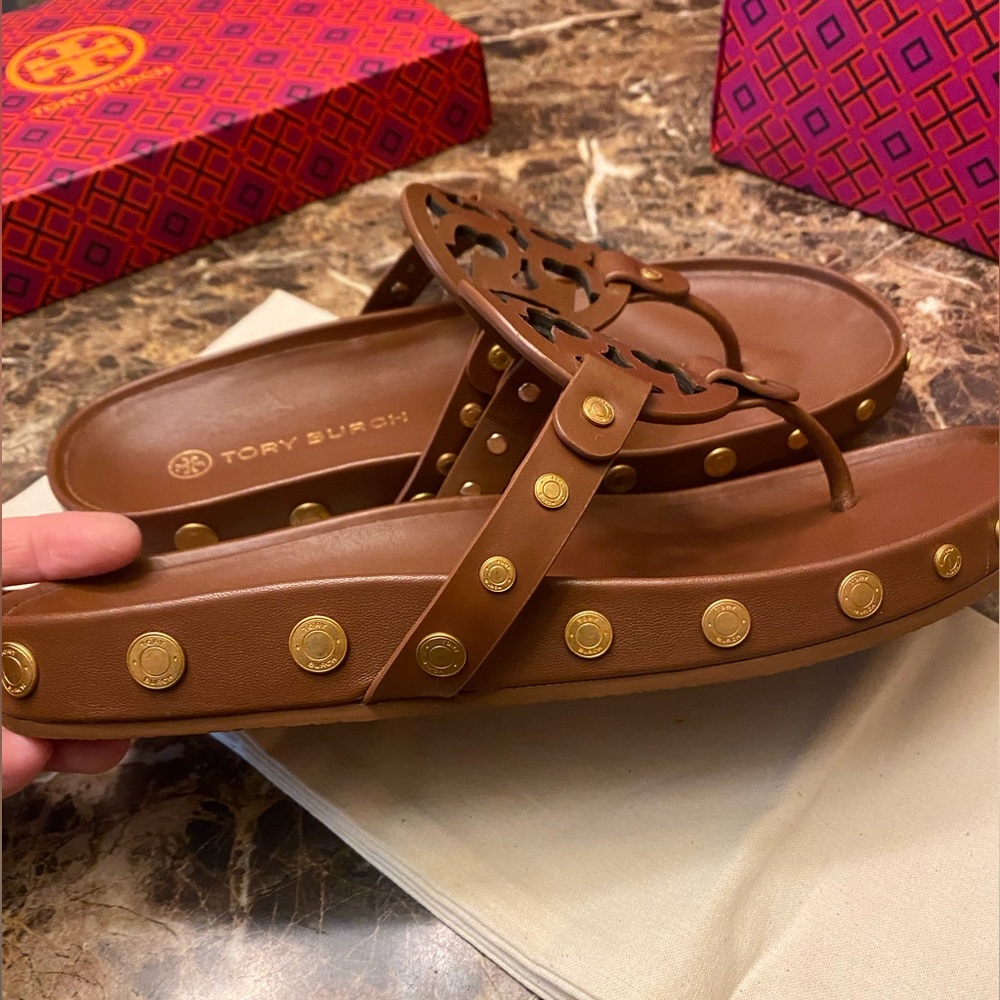 Tory Burch Miller cloud coin sandals size 9